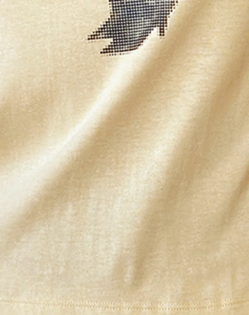 Sakha Boxy Top in Buttermilk with Blue Party Girl Era Print - Image 7