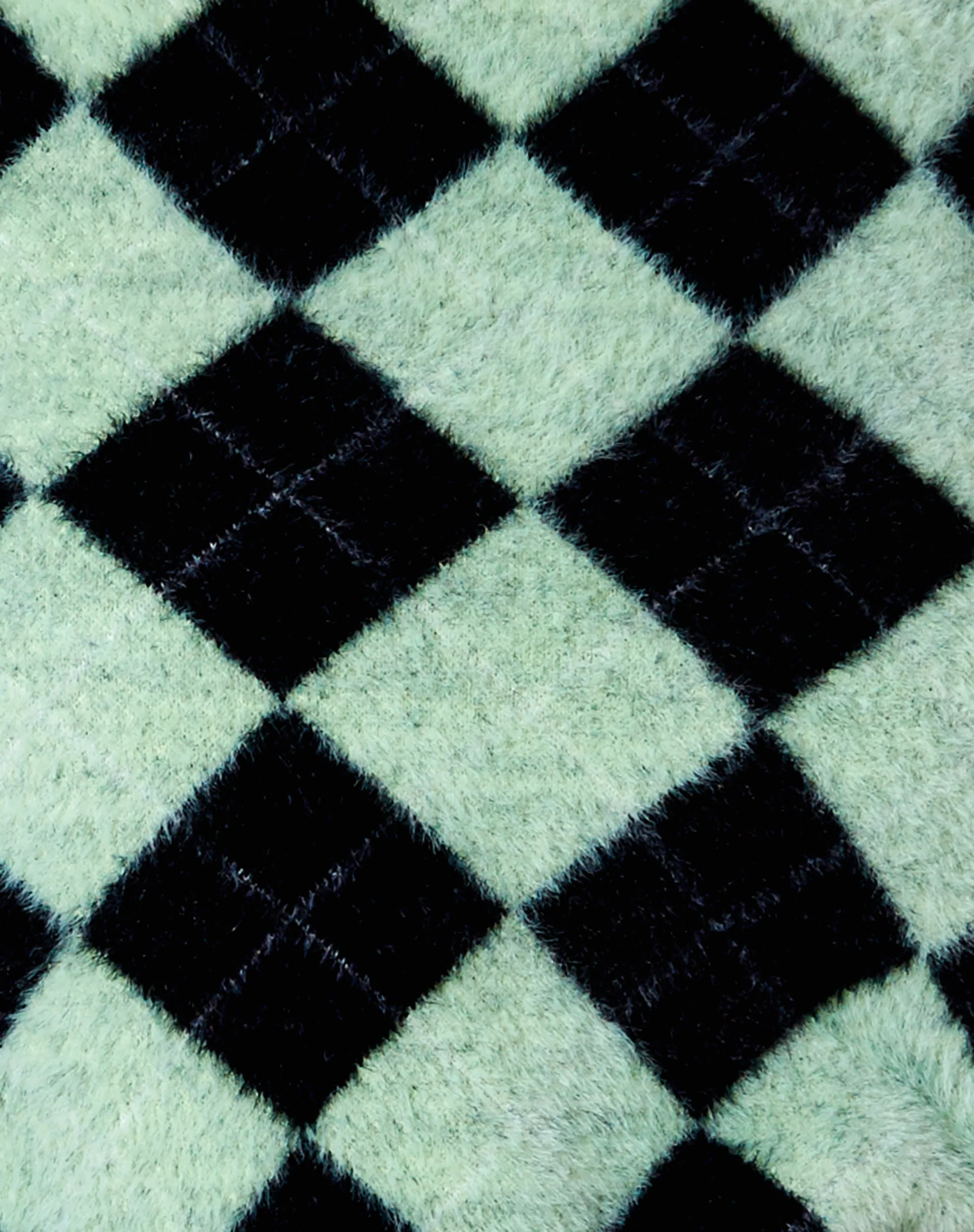 Saki Tank Top in Knit Diamond Black and Green - Image 6