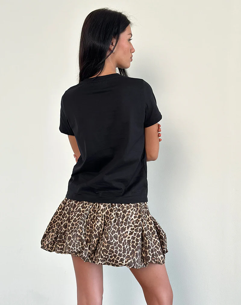 Saki Tee in Black with Lets Dance Print - Image 3