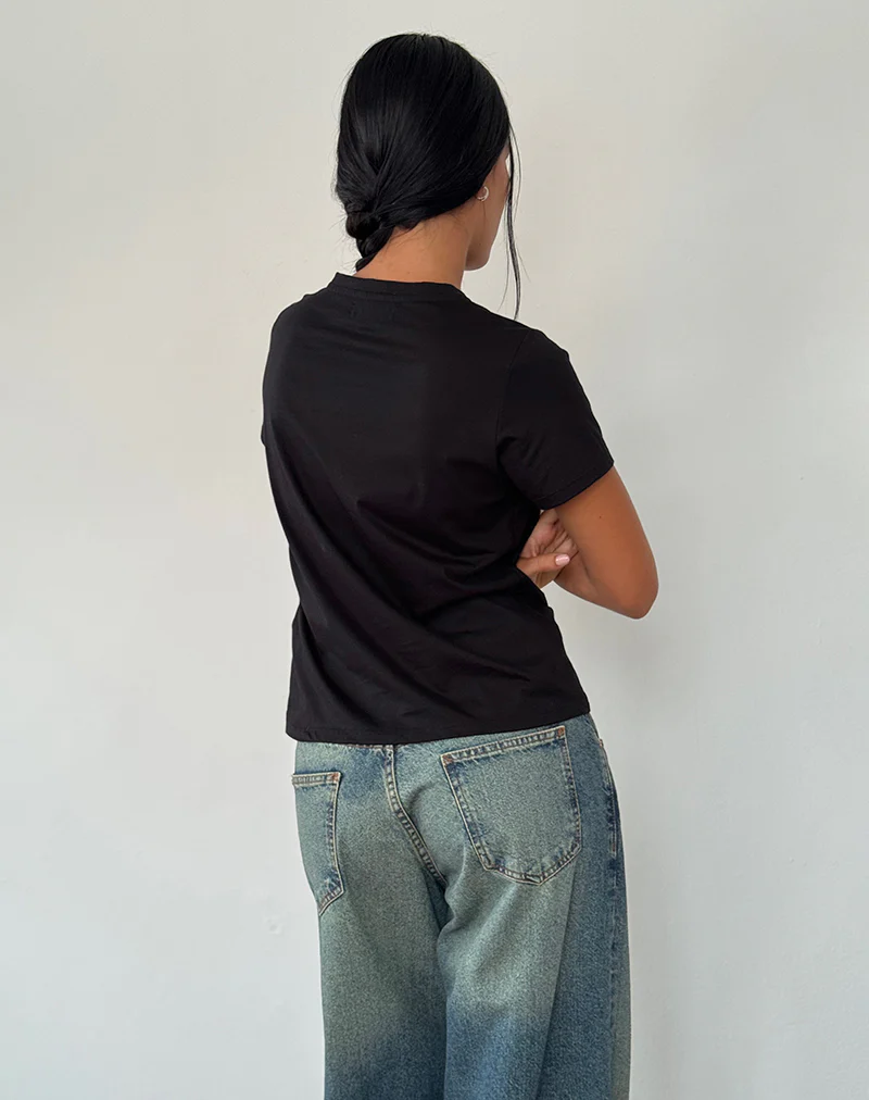Saki Tee in Black with Love Tie Dye - Image 4
