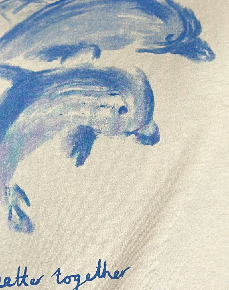 Saki Tee in Buttermilk with Better Together Slogan - Image 6