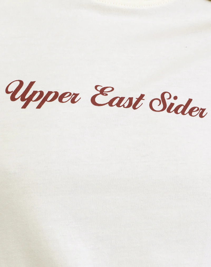 Saki Tee in Ivory with Upper East Sider Print - Image 7