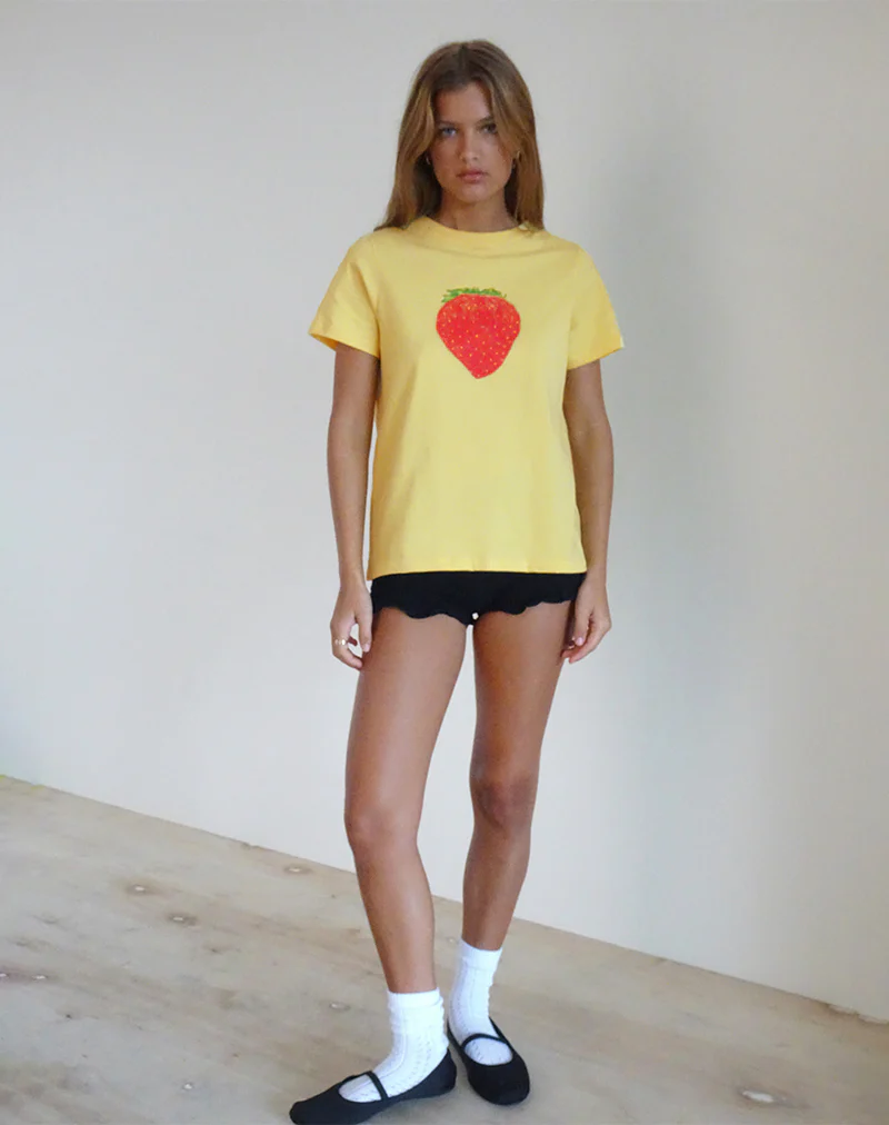 Saki Tee in Lemonade Oversized Strawberry - Image 2