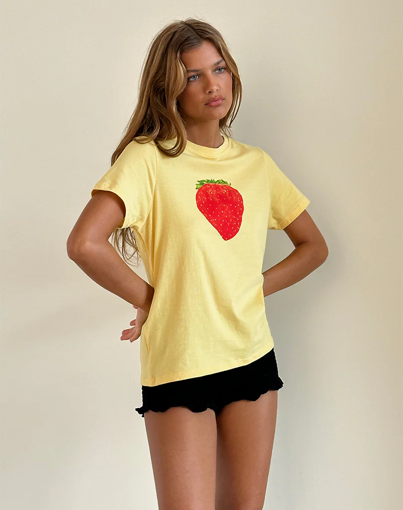 Saki Tee in Lemonade Oversized Strawberry - Image 4