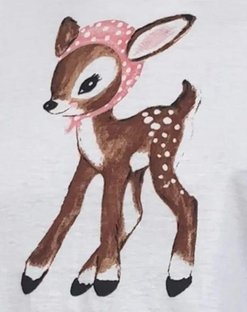 Saki Tee in White Deer with Scarf - Image 6