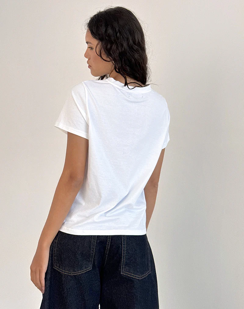 Saki Tee in White with Royal Red Euro Summer - Image 3