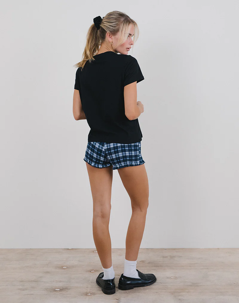 Saki Tee in Black With Tea Time Print - Image 3