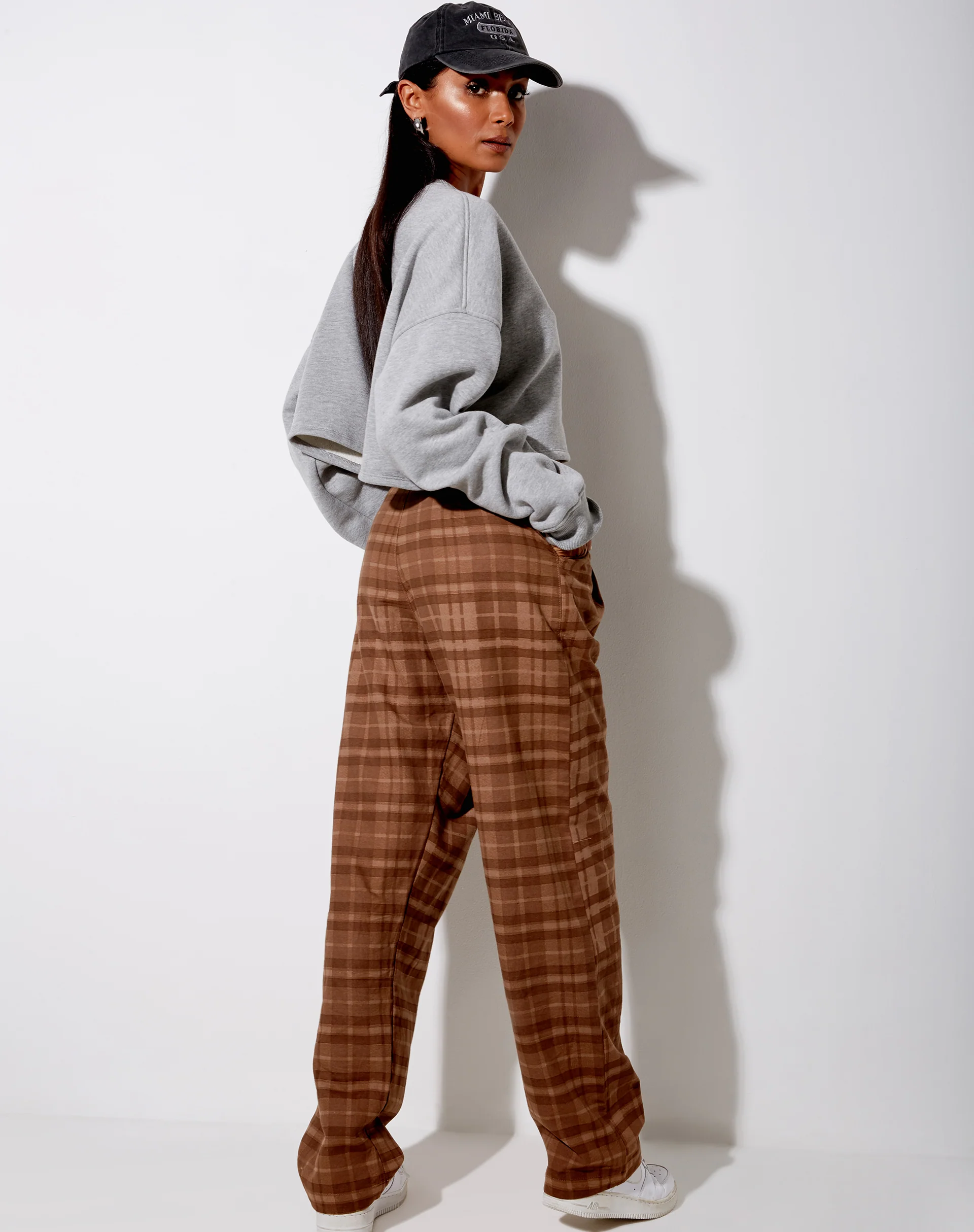 Sakila Trouser in Brown Check - Image 4