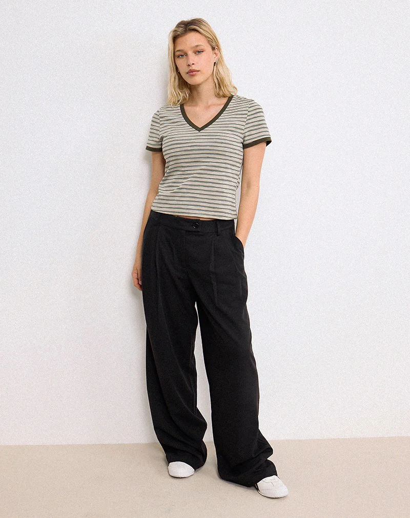 Sakira Oversized Wide Leg Trousers in Black - Image 3