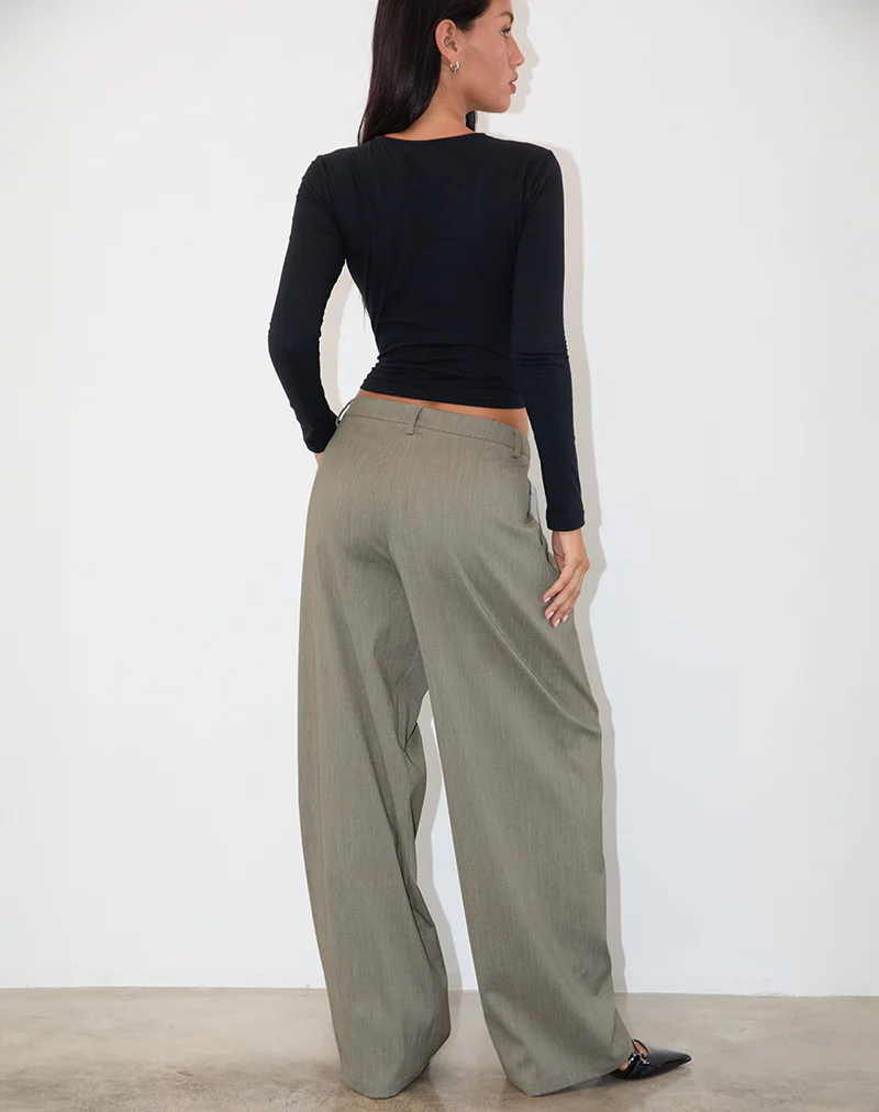 Sakira Tailored Trouser in Khaki Grey - Image 4