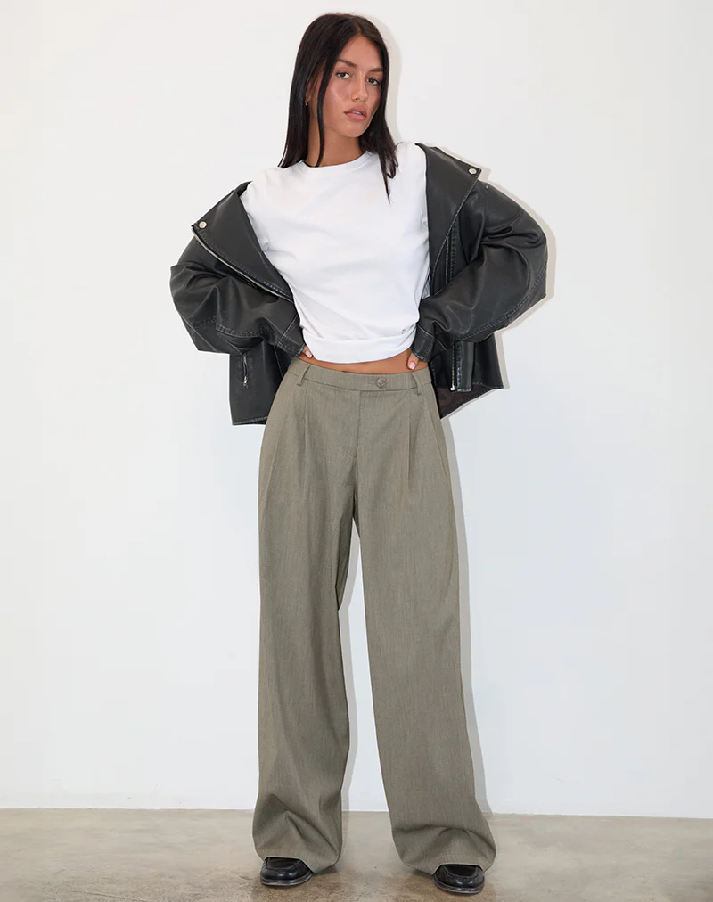 Sakira Tailored Trouser in Khaki Grey - Image 5