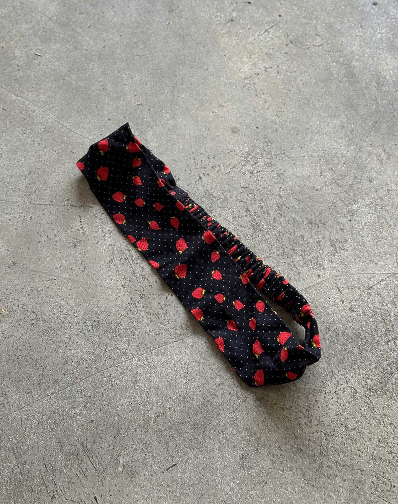 Sala Headband in Strawberry Polka Black - Image 4