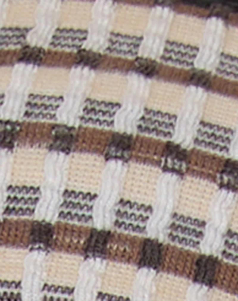 Sala Headband in Brown Stripe Textured Rib - Image 3
