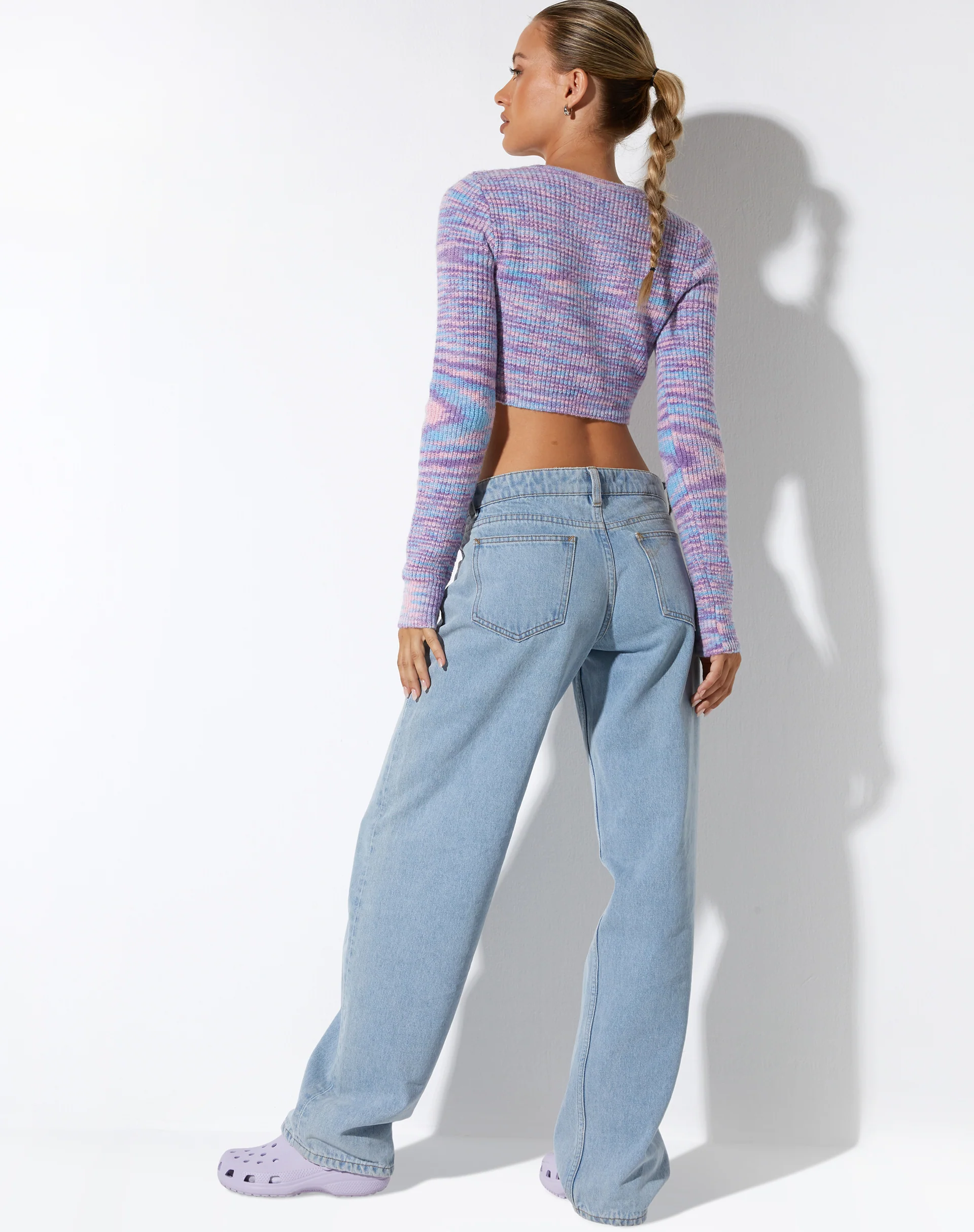 Salaka Crop Top in Space Dye Purple - Image 4