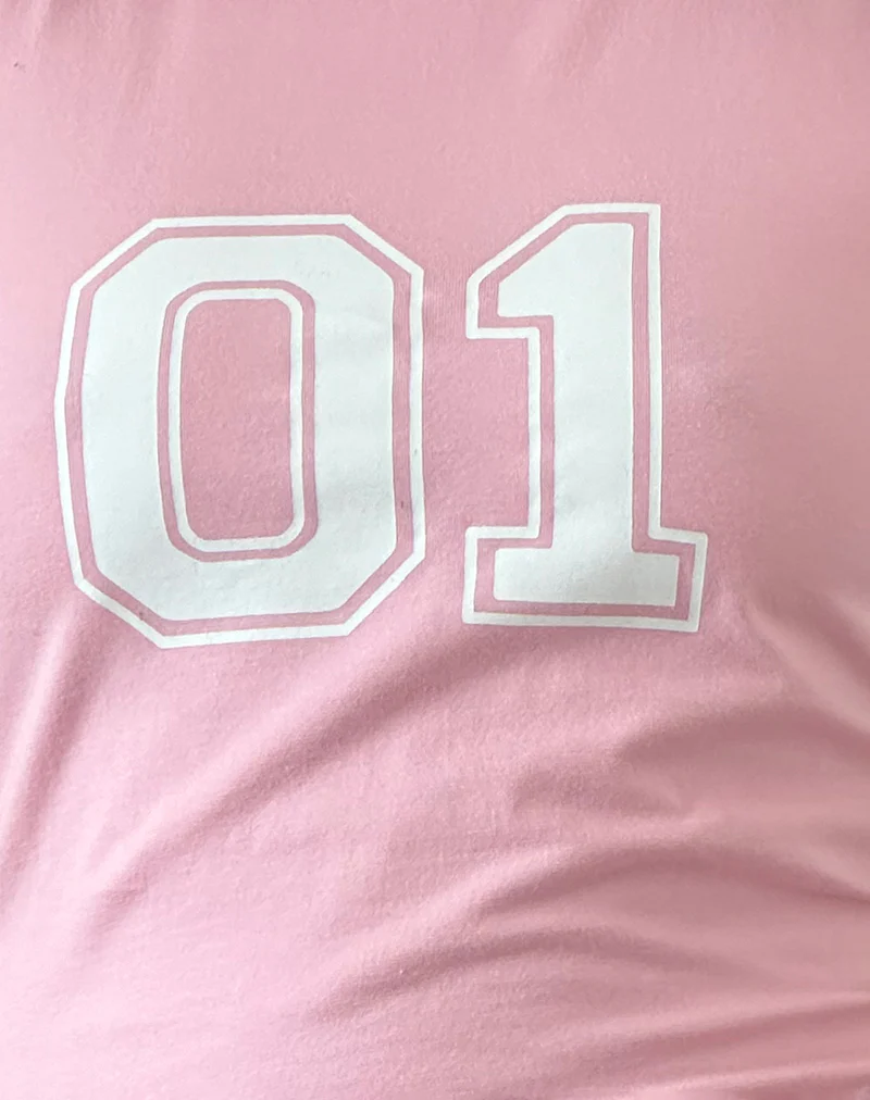 Salda Sporty Tee in Ballet Pink with White Binding - Image 6