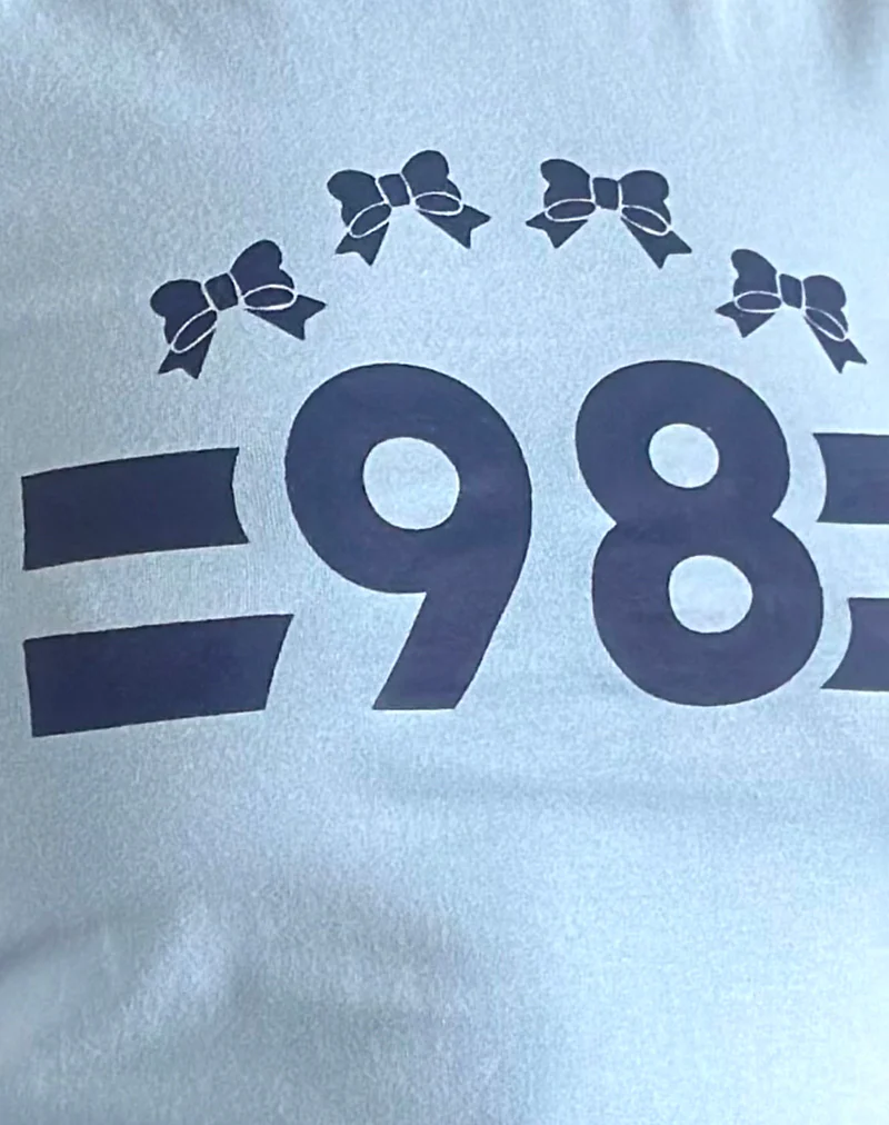 Salda Tee in Nantucket Blue with Navy Binding  and '98' Emb - Image 5