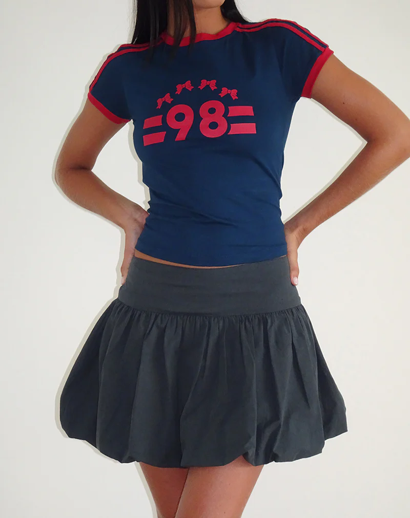 Salda Tee in Navy with Adrenaline Red Binding and '98' Emb - Image 2