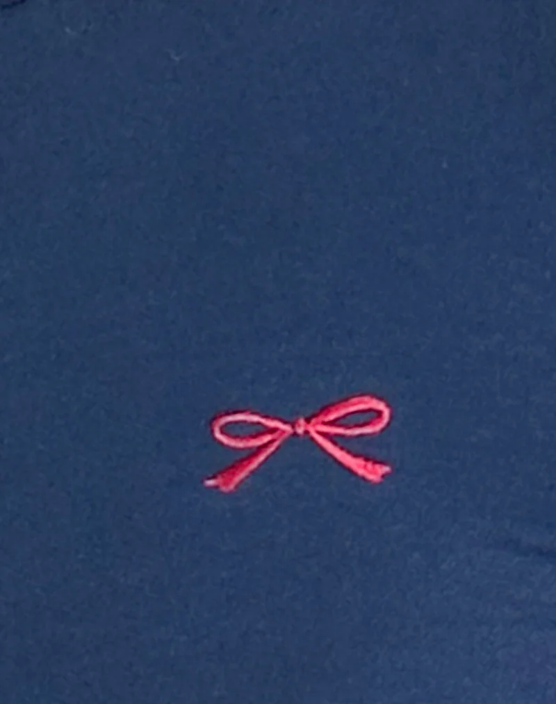 Salda Top in Navy with Adrenaline Red Binding and Logo - Image 6
