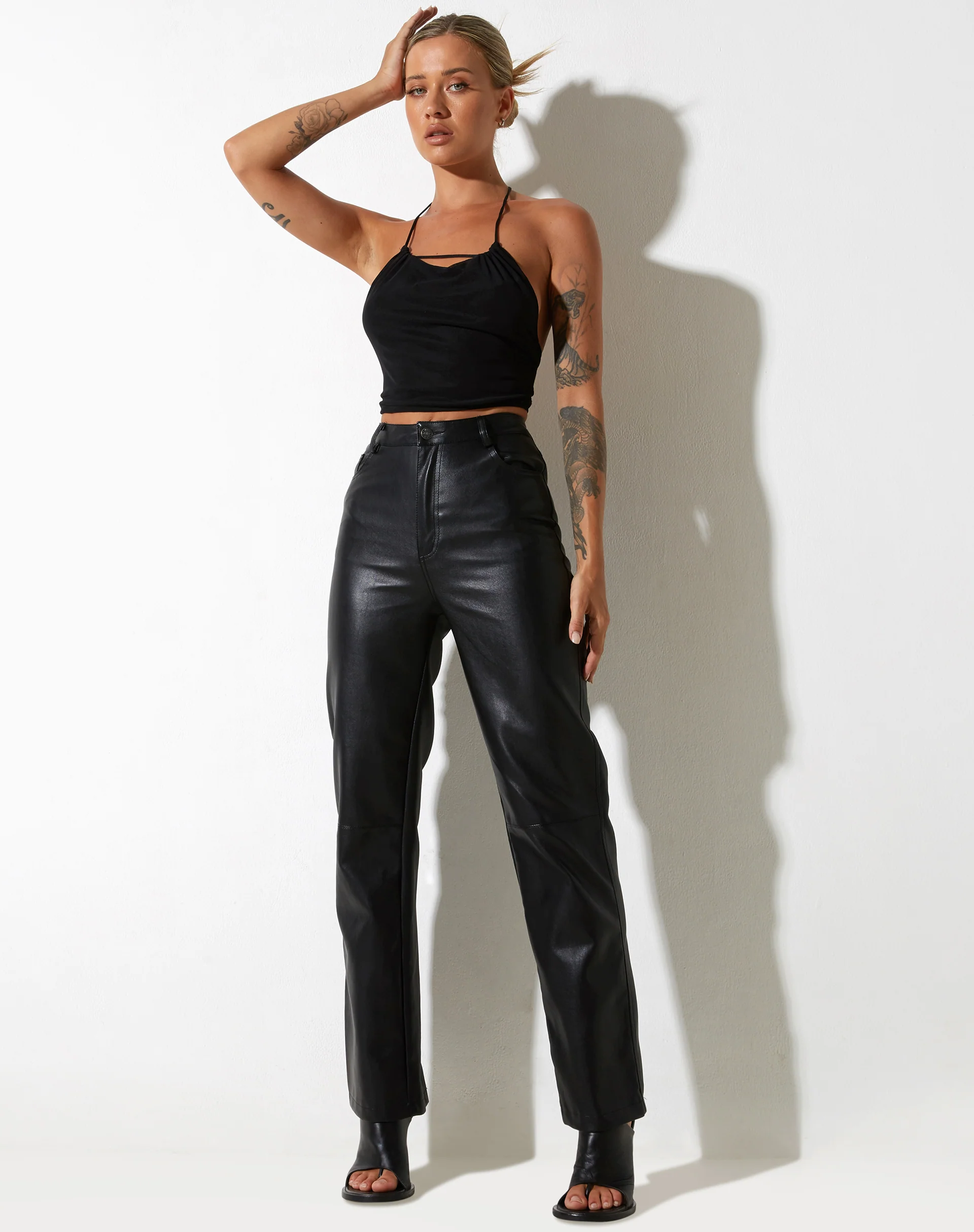 Salet Crop Top in Mesh Black - Image 2