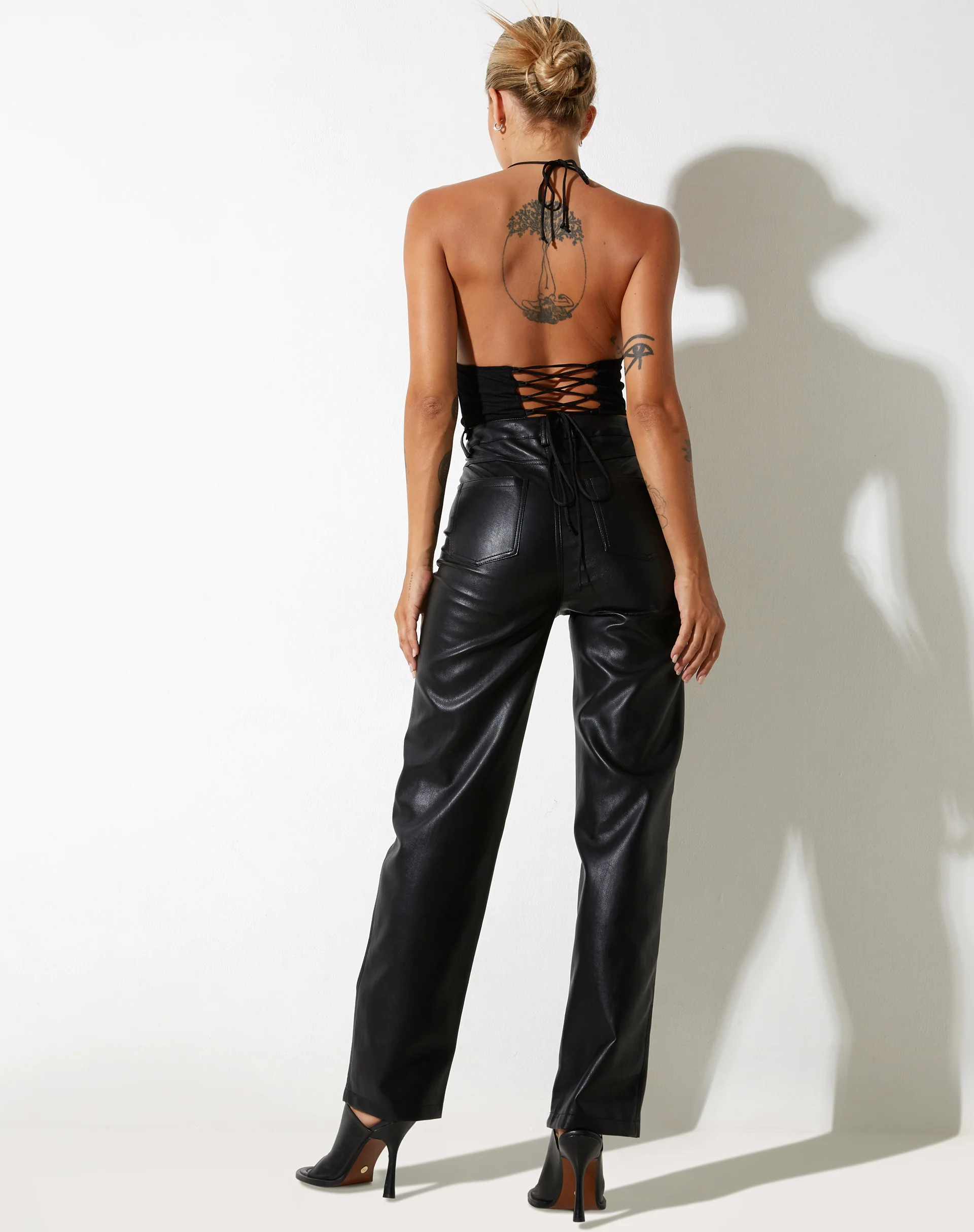 Salet Crop Top in Mesh Black - Image 4