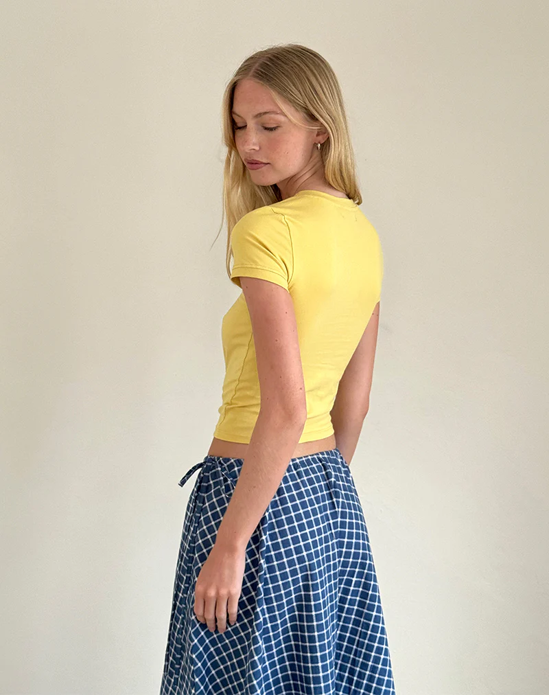 Salida Top in Yellow with Apple Motif - Image 4