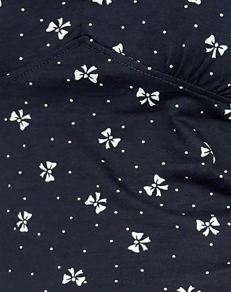 Salisa Top in Navy with Mini Bow Design - Image 6