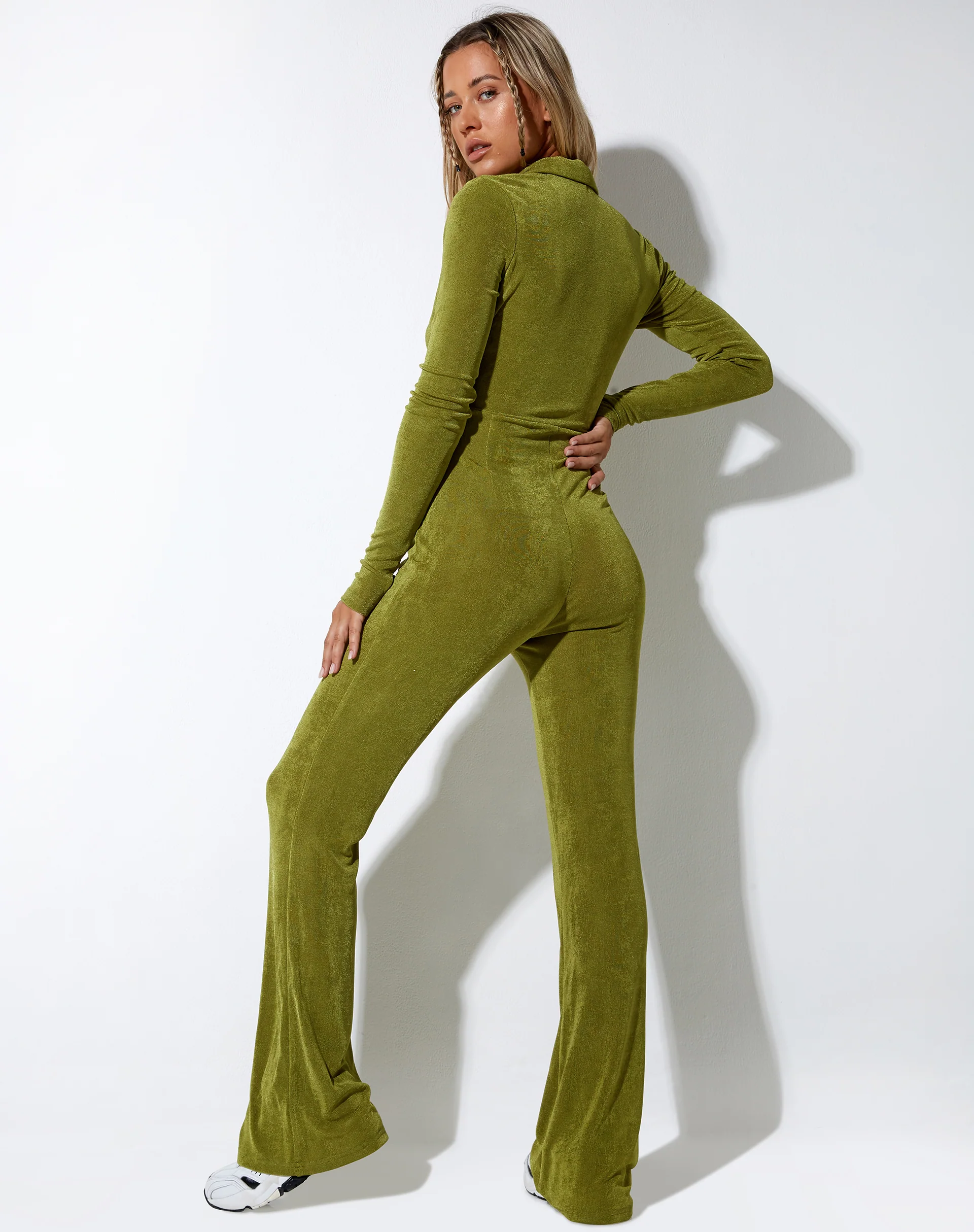 Salish Jumpsuit in Crepe Lime - Image 3