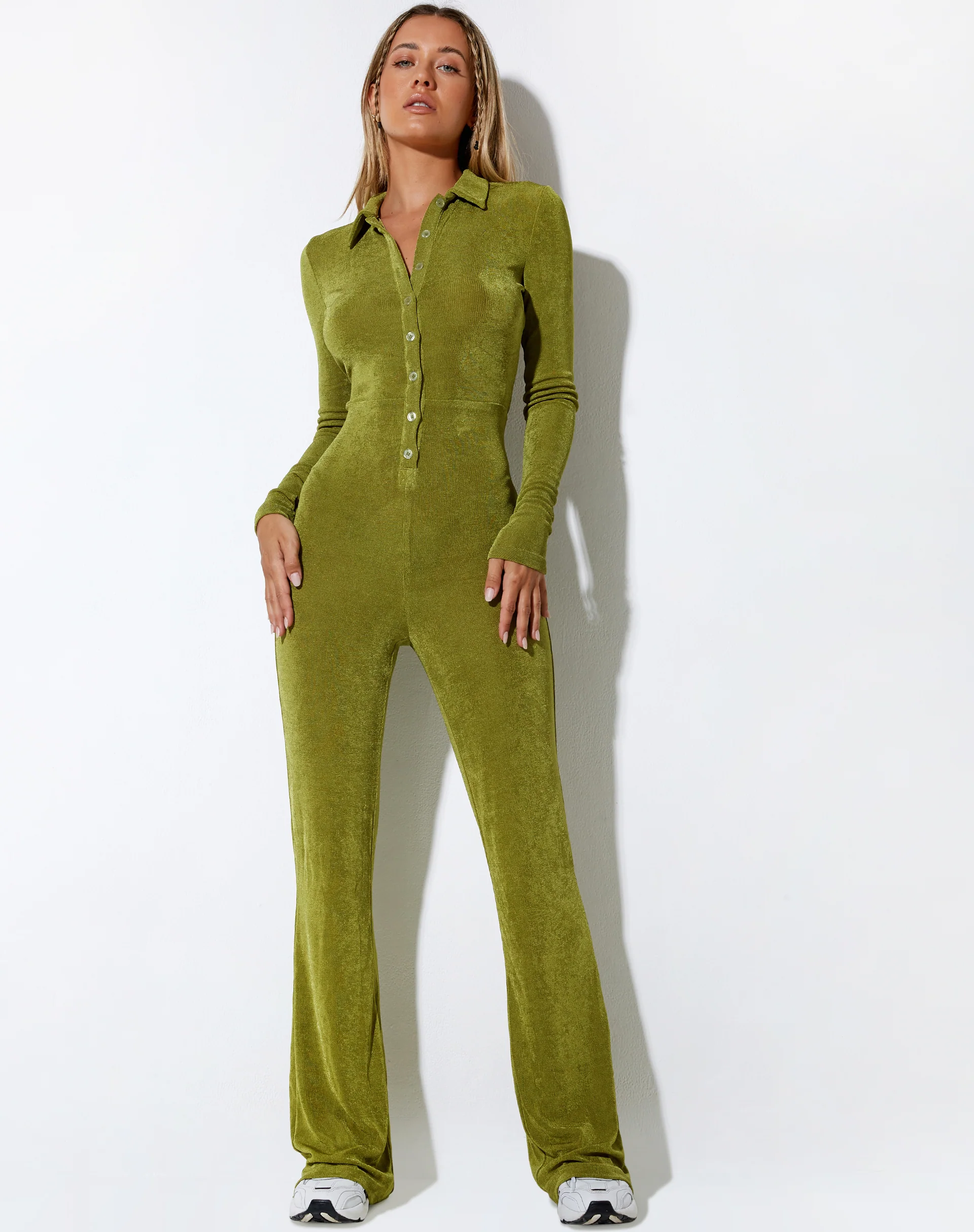 Salish Jumpsuit in Crepe Lime - Image 5