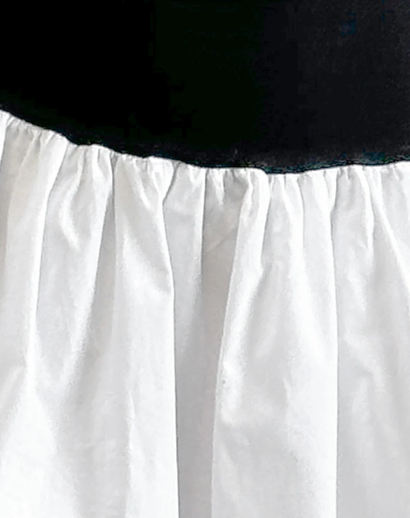 Salvia Puffball Mini Dress in Black and White - Image 6