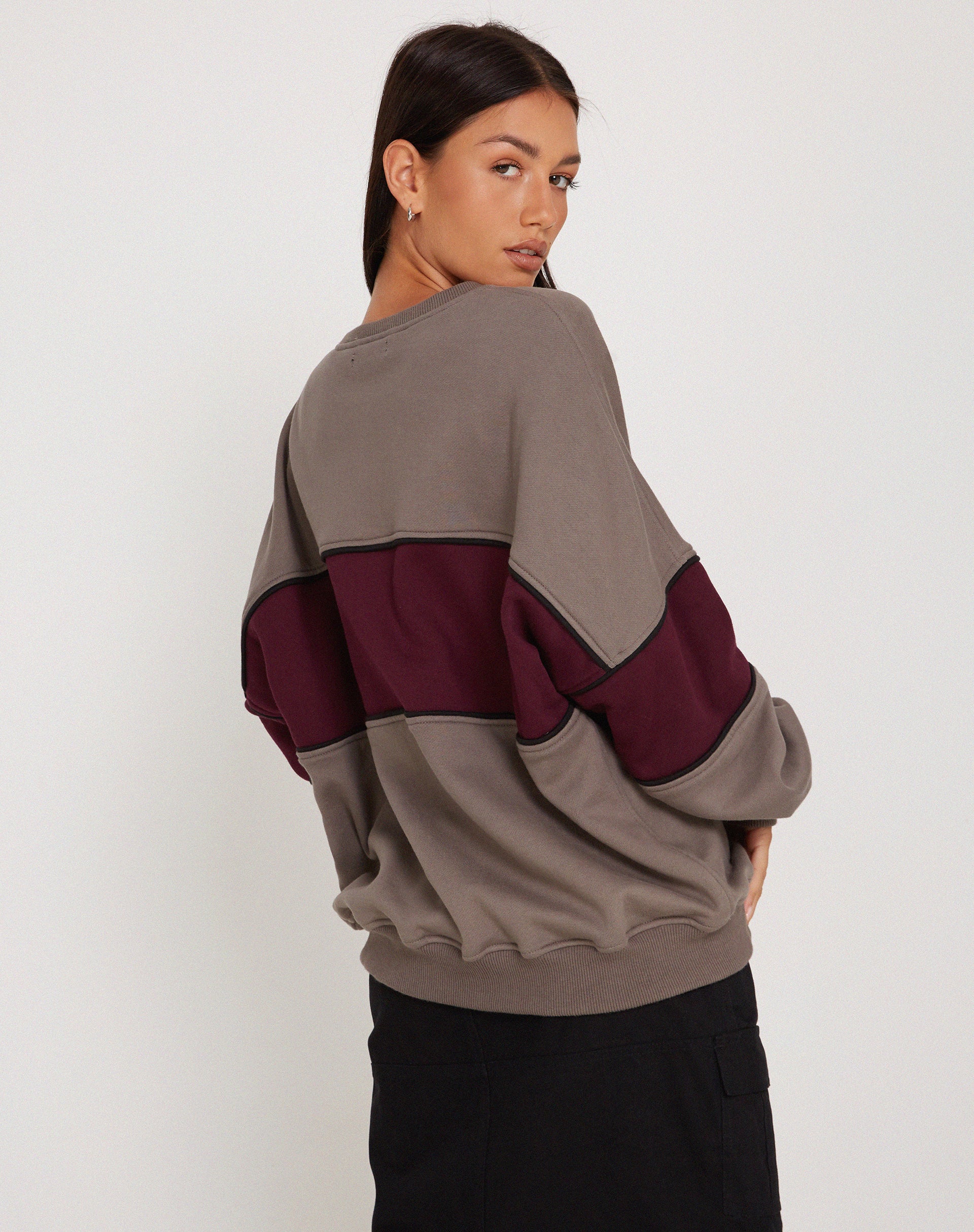 Samara Sweatshirt in Cloudburst Oxblood Black - Image 5
