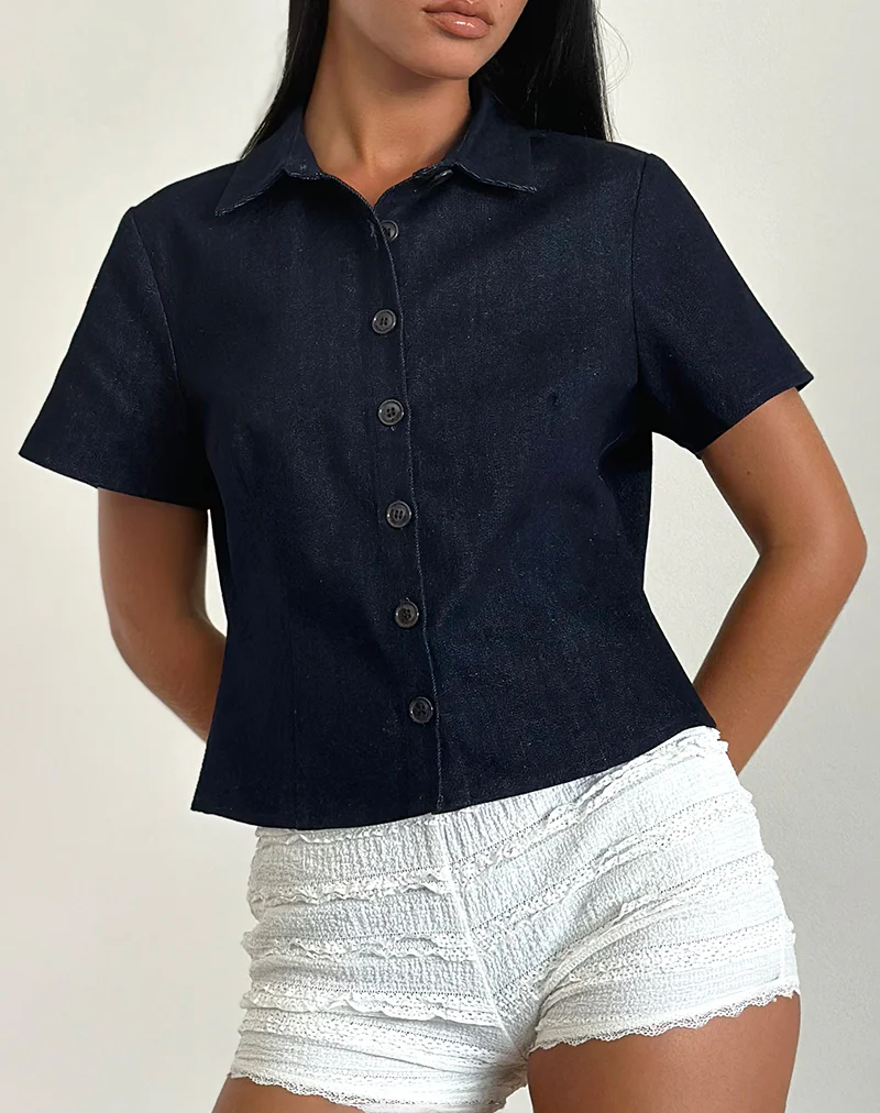 Samas Shirt in Dark Indigo - Image 2