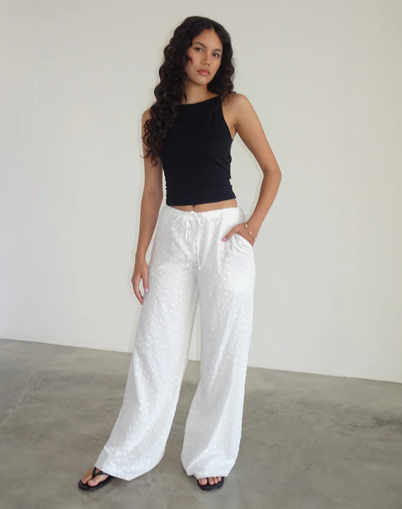 Samir Trouser in Broderie White - Image 3