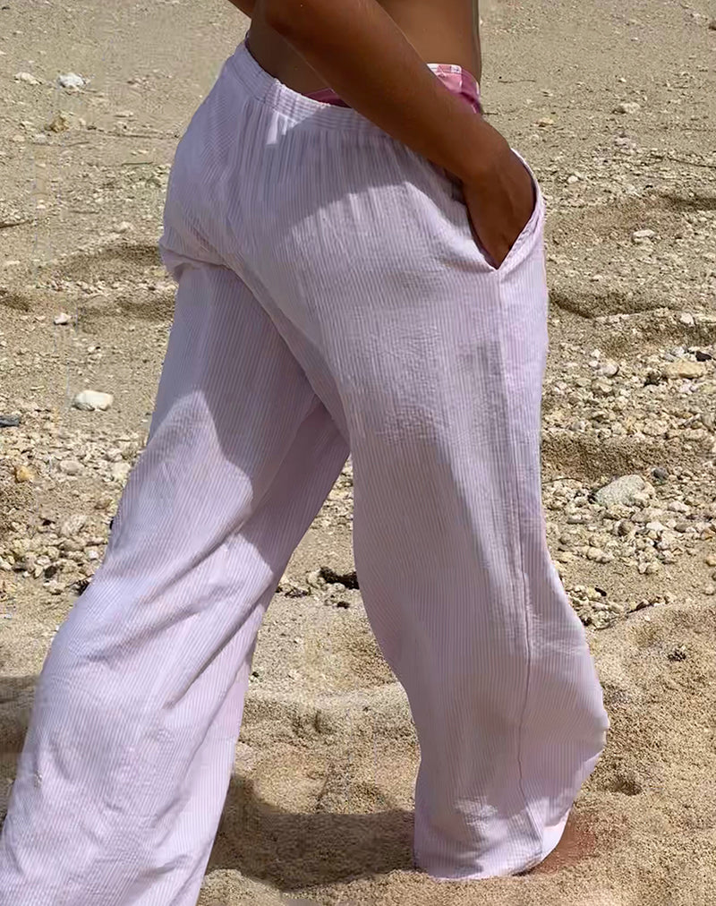 Samir Trouser in Cotton Pink Stripe - Image 3