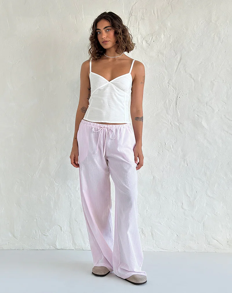 Samir Trouser in Cotton Pink Stripe - Image 4