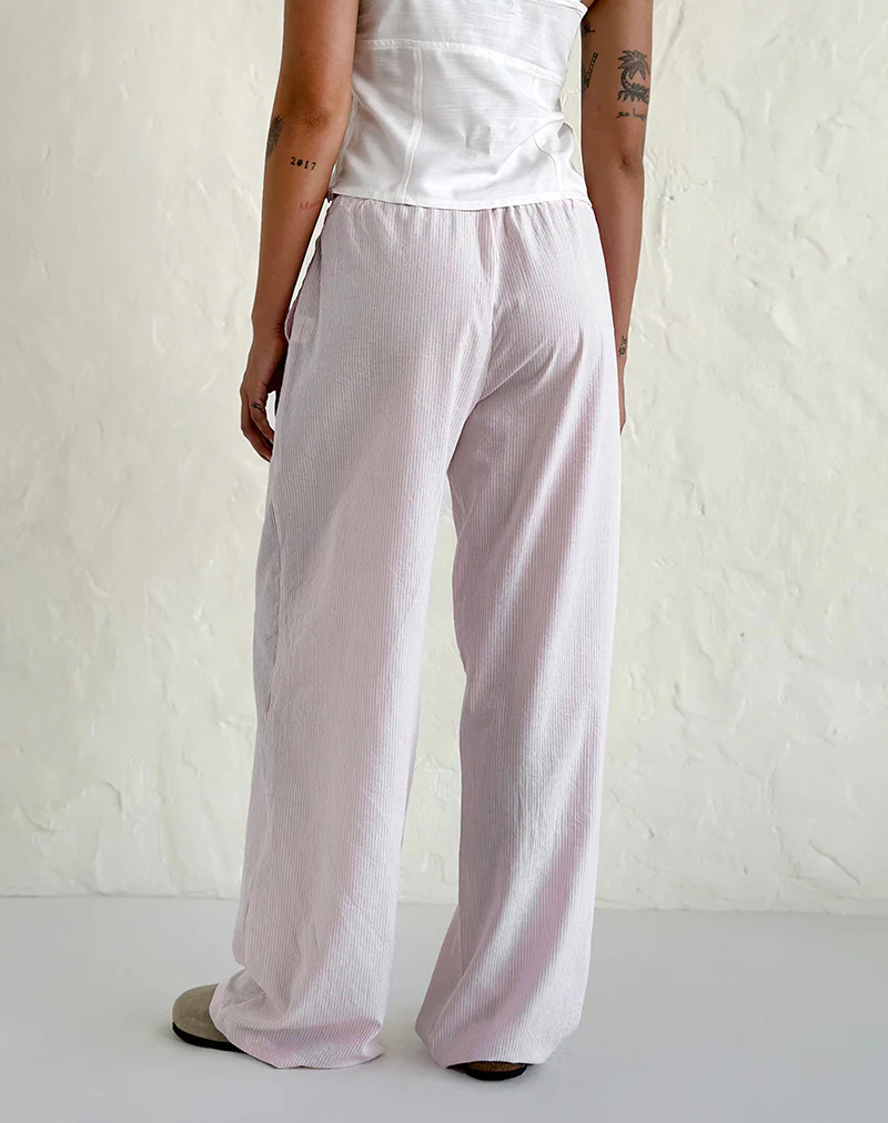 Samir Trouser in Cotton Pink Stripe - Image 6