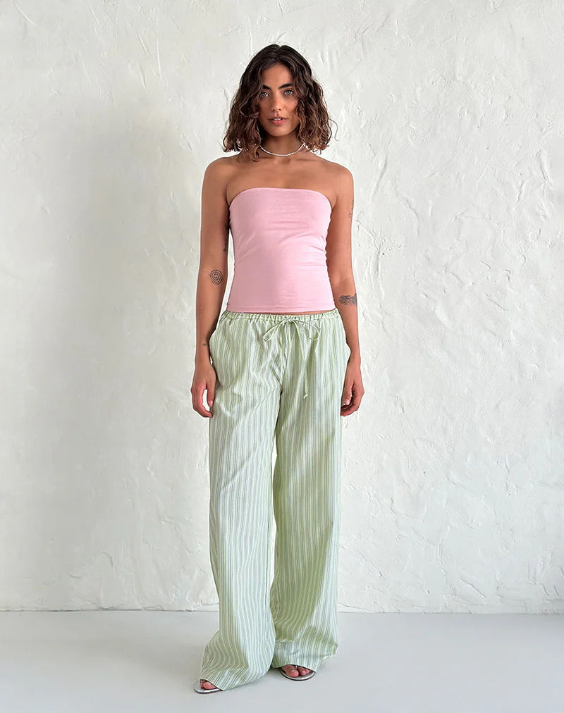 Samir Trouser in Light Green Stripe - Image 2