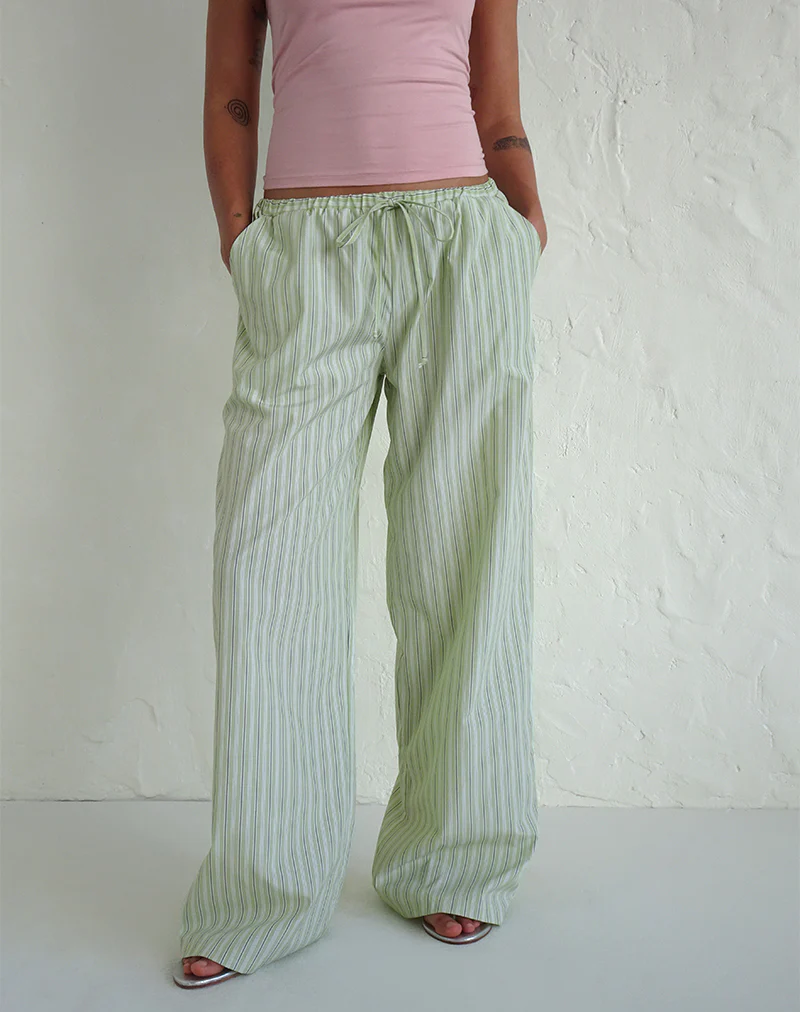 Samir Trouser in Light Green Stripe - Image 4