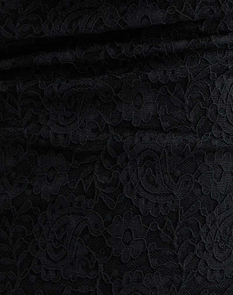 Samwell Halterneck Top in Paisley Lace Black - Image 6