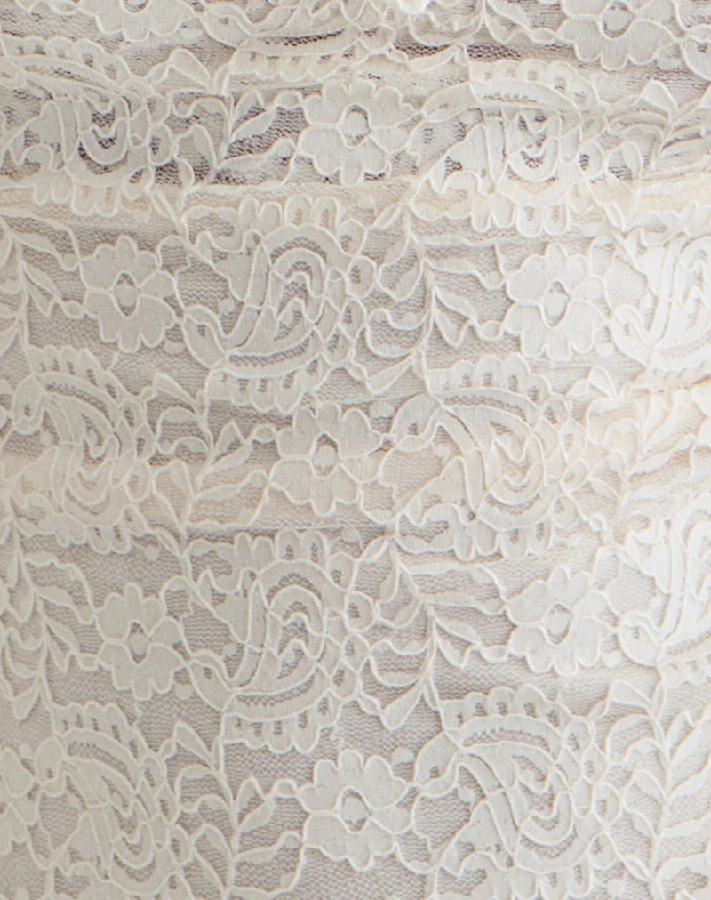 Samwell Halterneck Top in Paisley Lace Ivory - Image 6