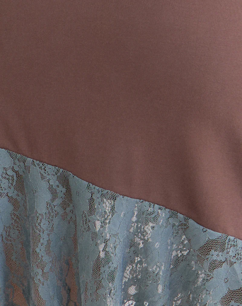 Sanaya Dress in Lace Panel Cupro Mink - Image 6