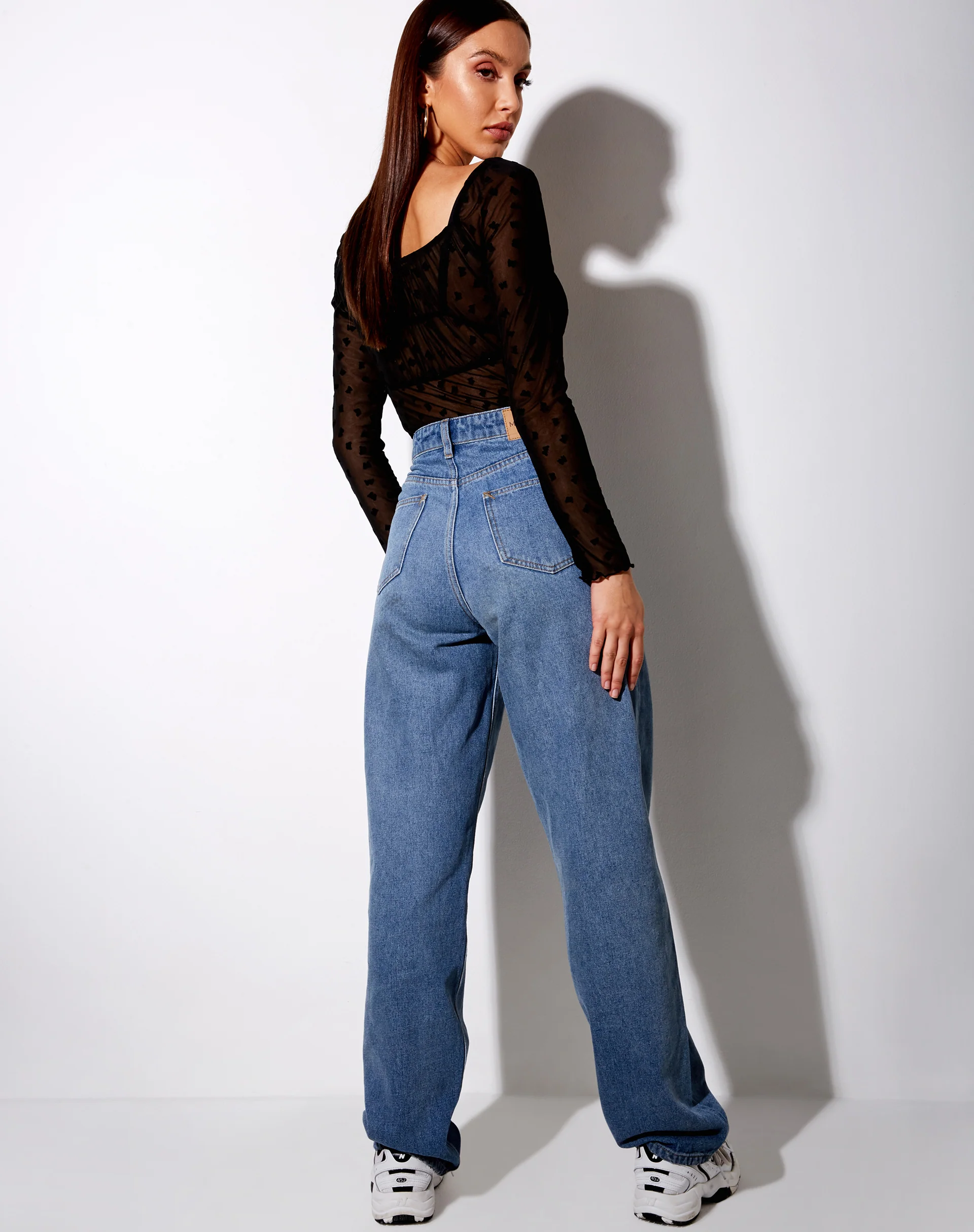 Sanila Crop Top in Black Flock Flutterby - Image 4