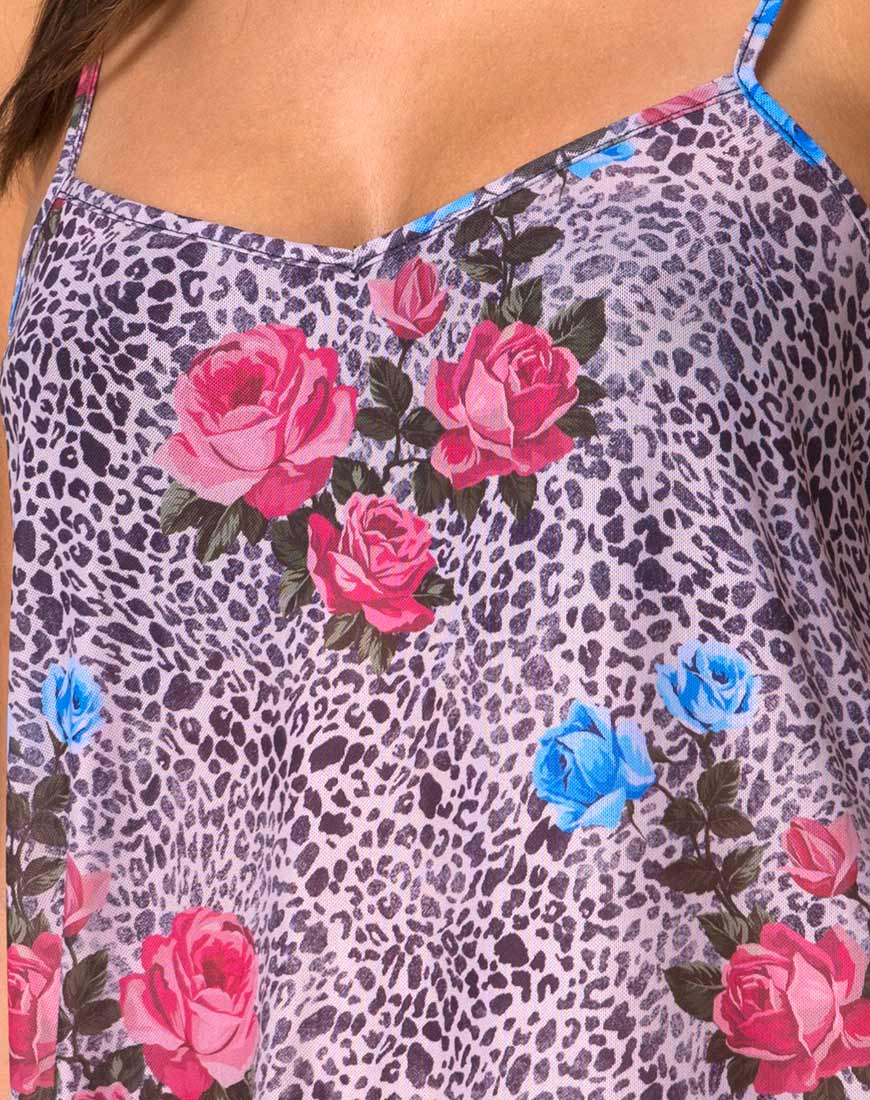 Sanita Dress in Jungle Rose Print Net - Image 5