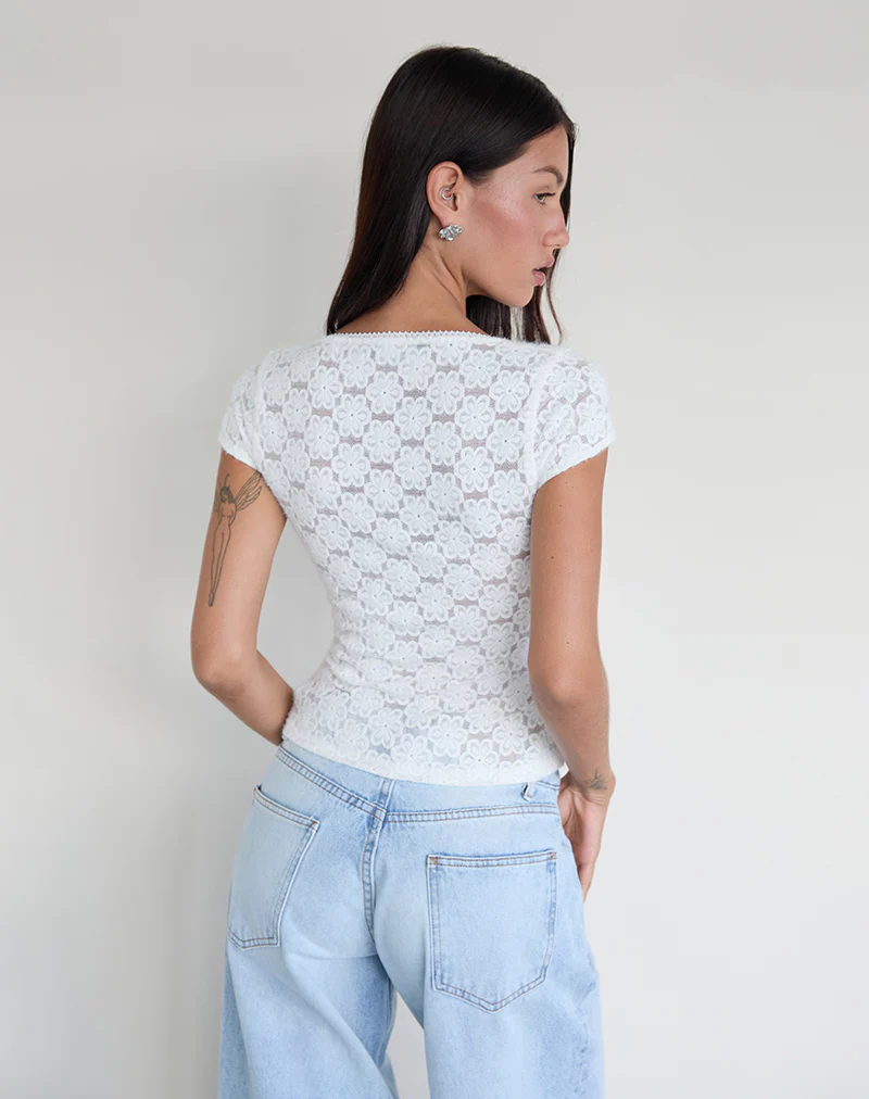 Sanjana Top in Lace Ivory - Image 5