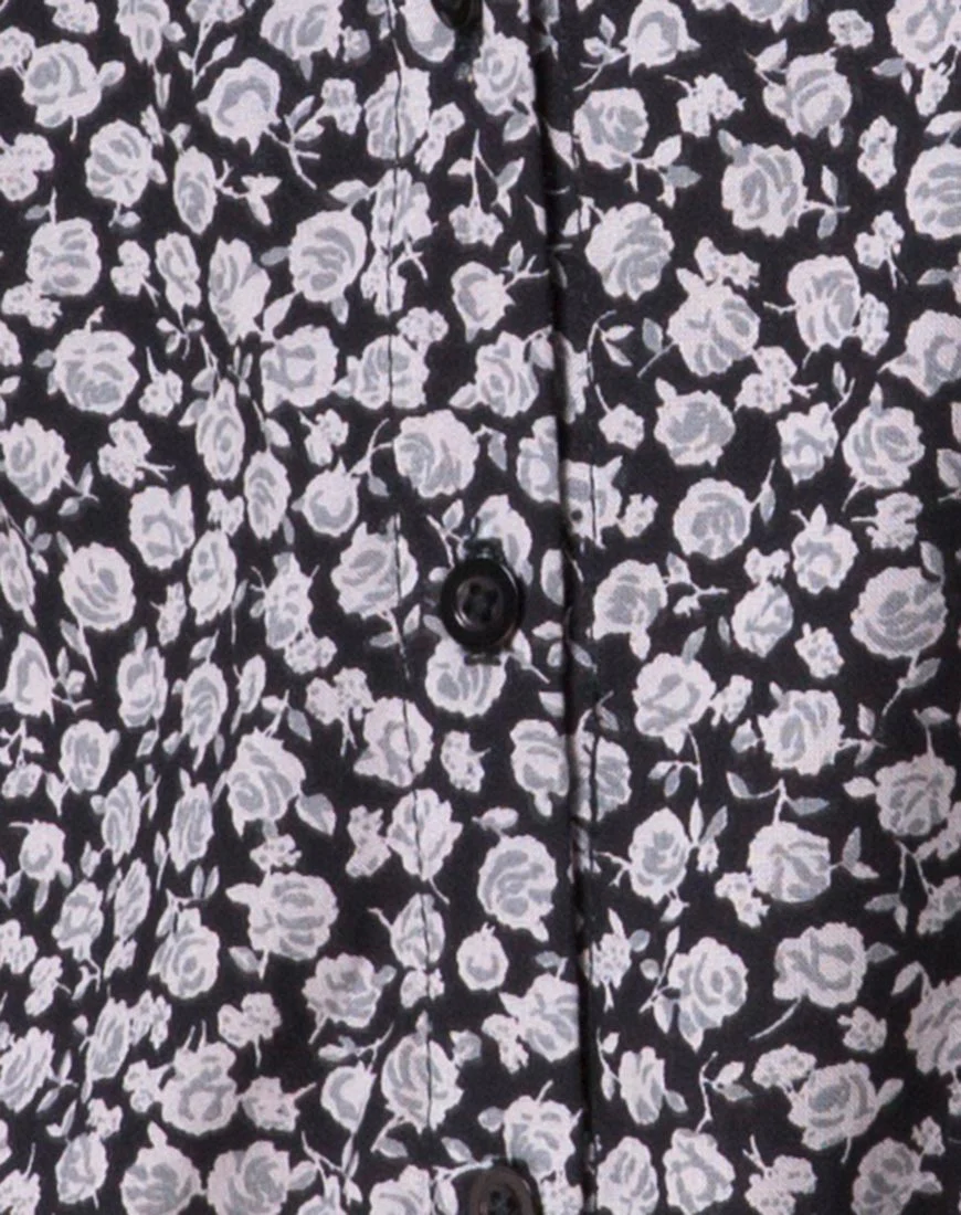 Sanna Slip Dress in Ditsy Rose Black - Image 5