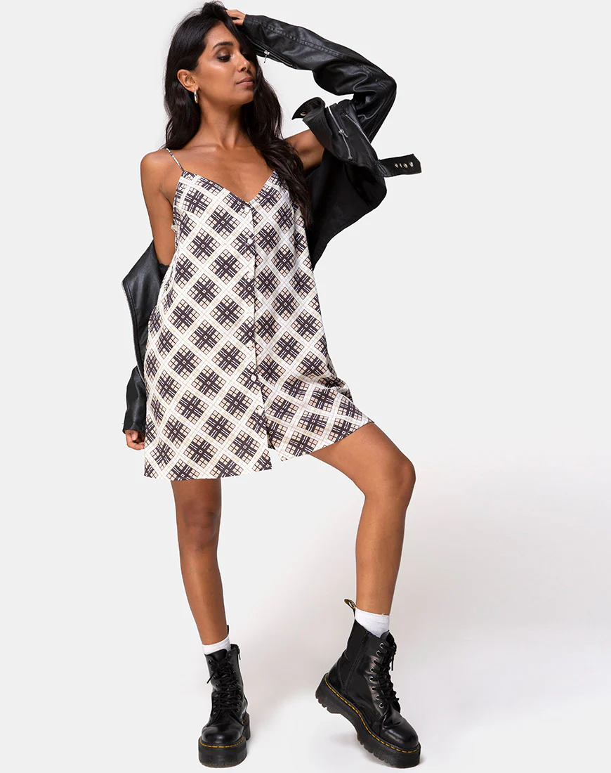 Sanna Slip Dress in Kate Check - Image 4