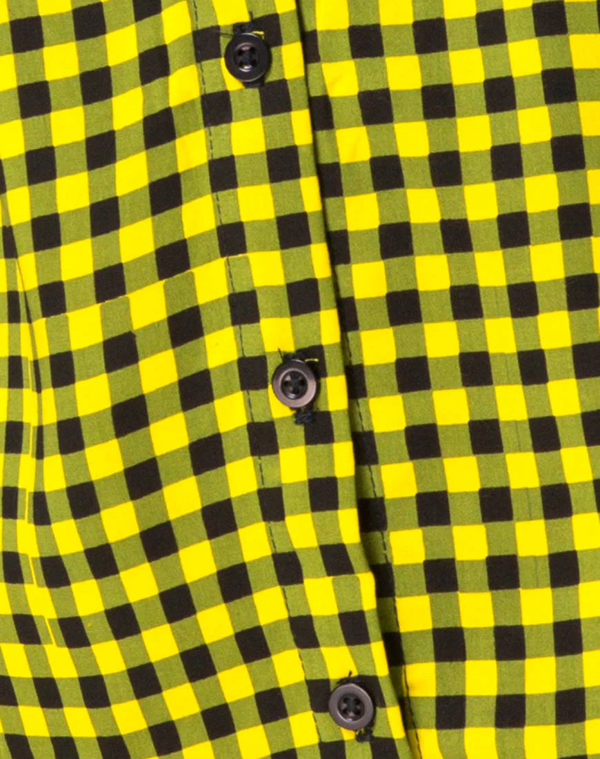 Sanna Slip Dress in Medium Gingham Yellow - Image 5