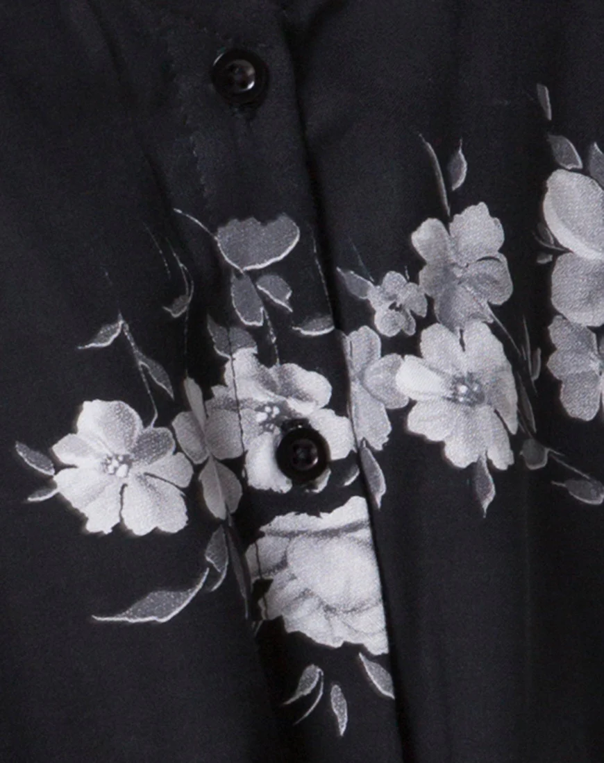 Sanna Slip Dress in Mono Flower Black - Image 5