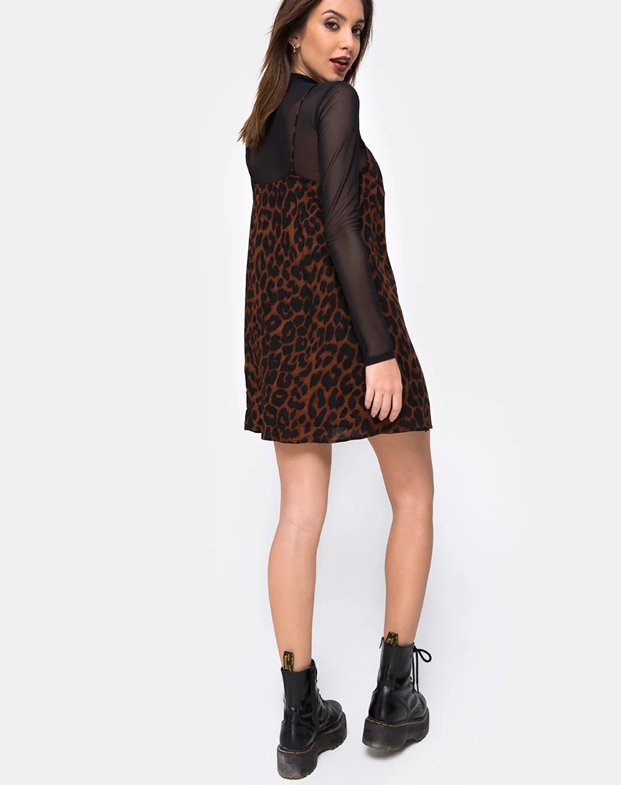 Sanna Slip Dress in Oversize Jaguar Brown - Image 4