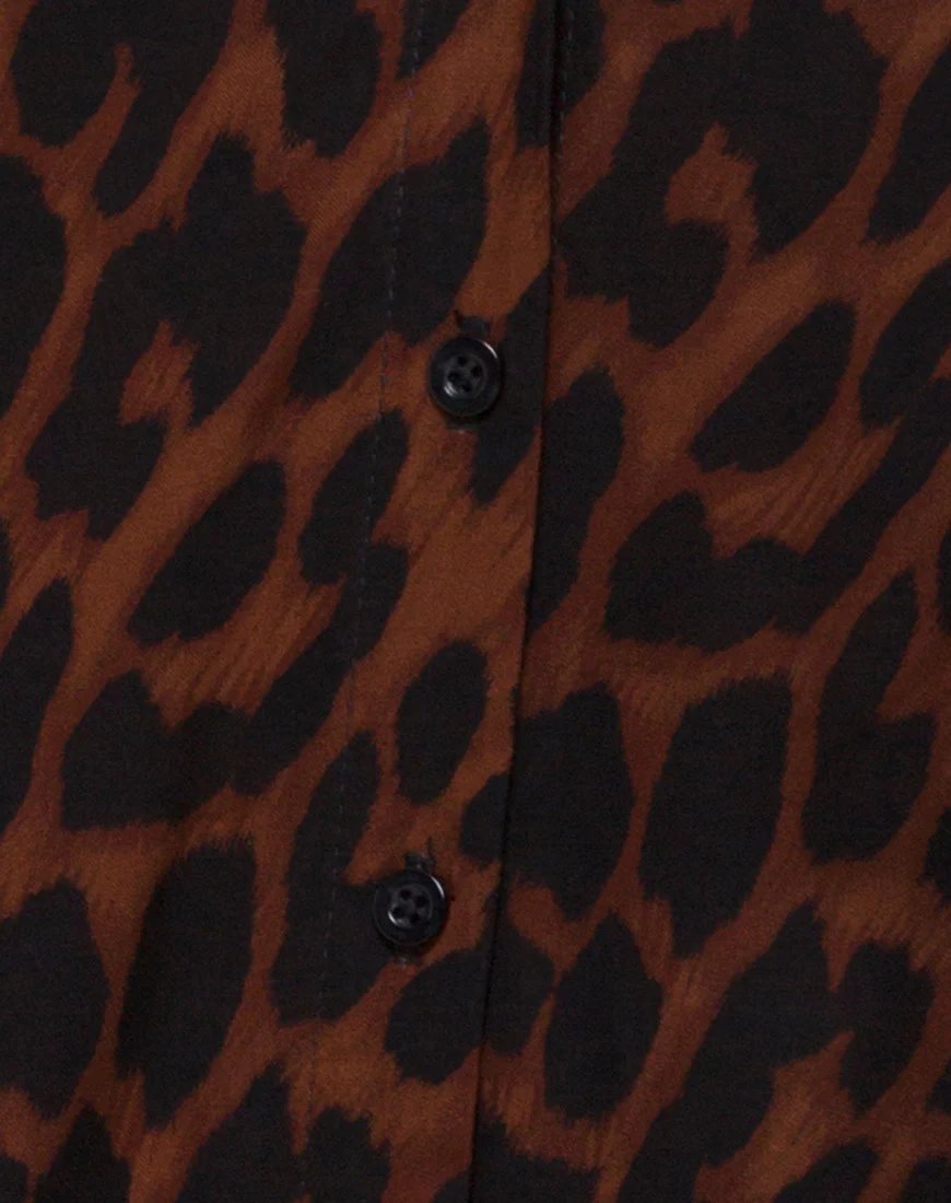 Sanna Slip Dress in Oversize Jaguar Brown - Image 5
