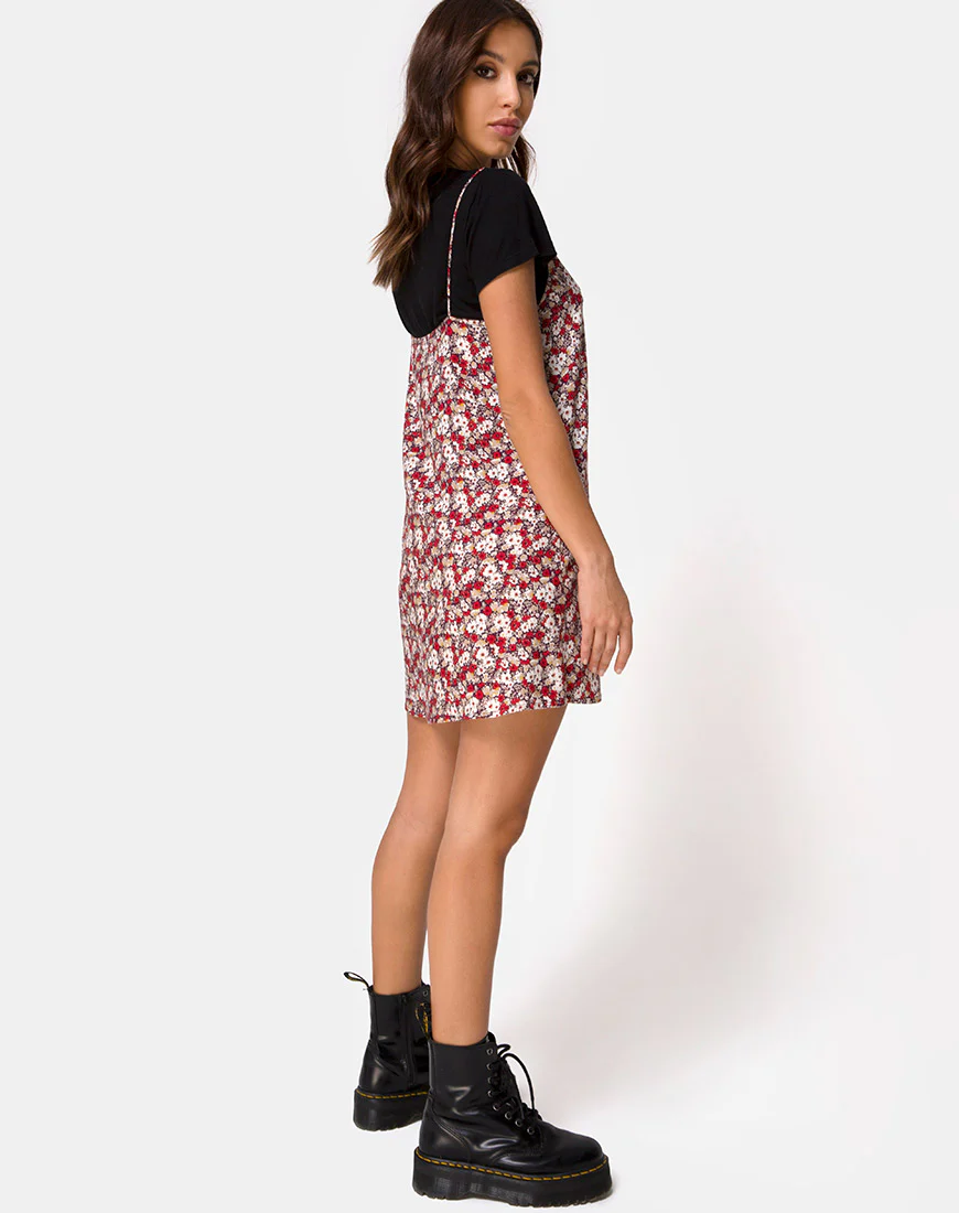Sanna Slip Dress in Floral Charm Red - Image 4
